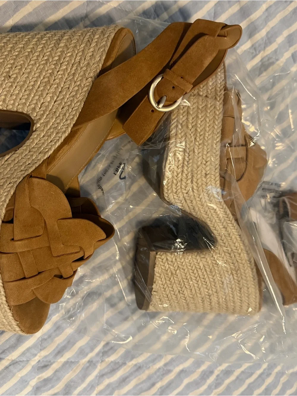 Marc Fisher Woven Platform Espadrille Sandals - Tan